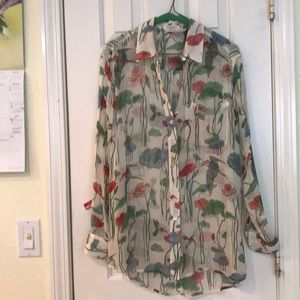 Equipment sheer silk shirt, XS